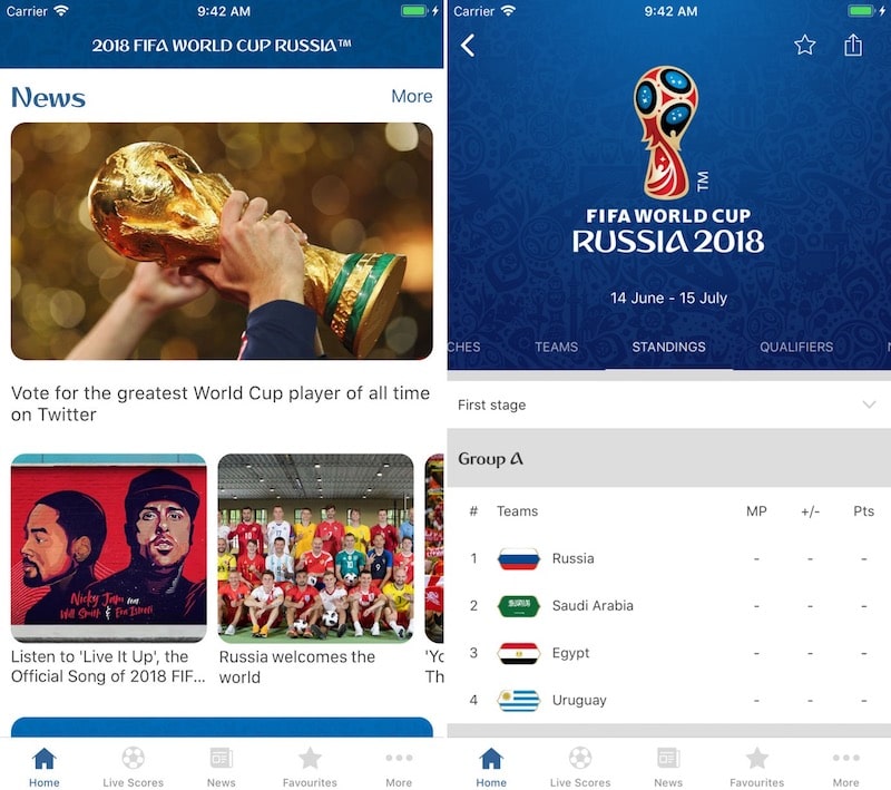 FIFA World Cup 2018 App