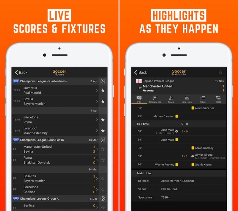 LiveScores app