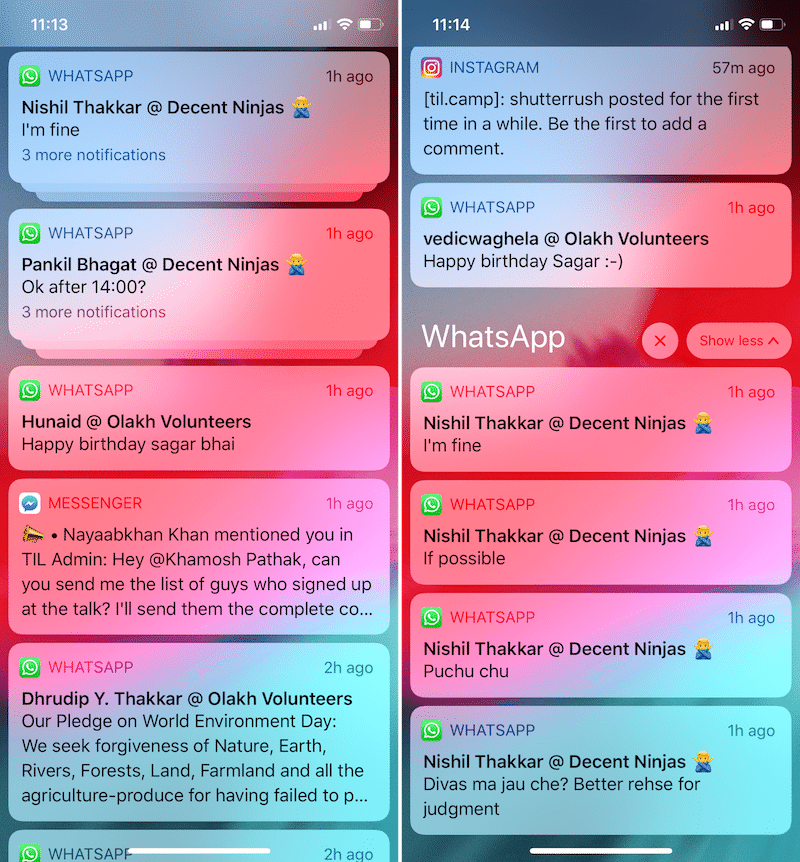 iOS 12 Grouped Notifications