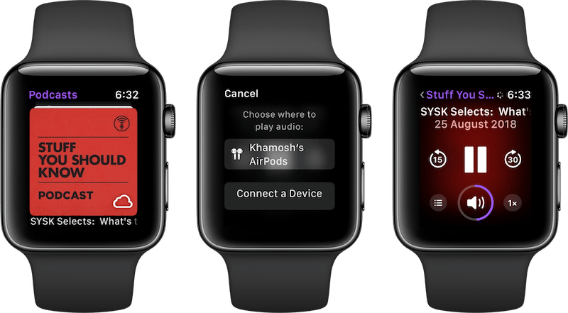 Apple Watch Podcasts App watchOS 5 4