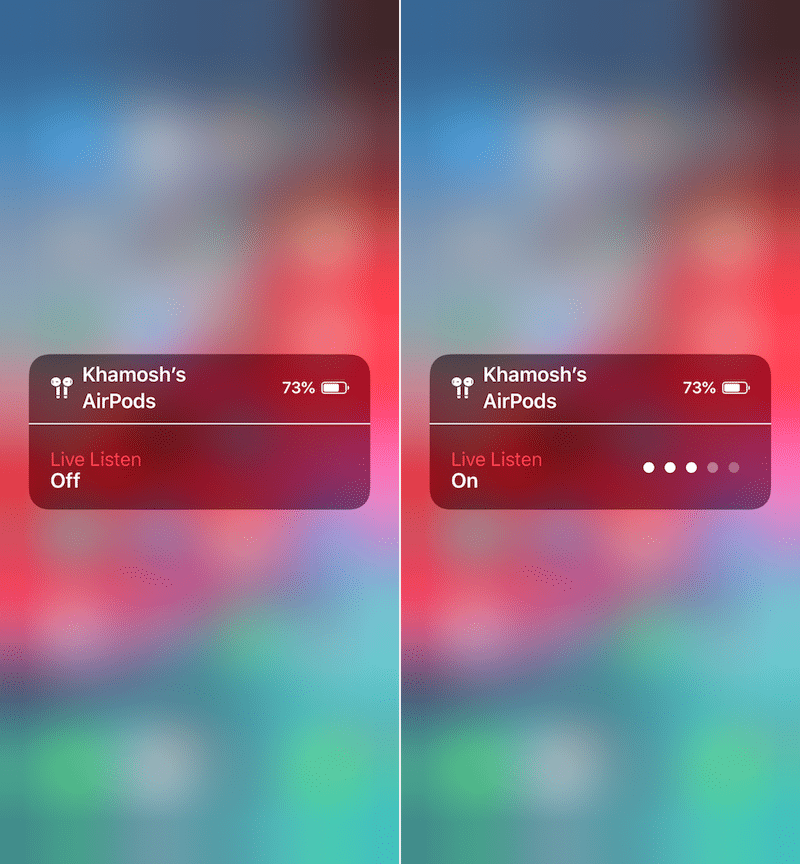 iOS 12 AirPods Live Listen 1