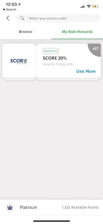 Save money on Grab rides with SCORE