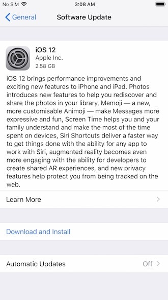 Download & Install iOS 12 OTA Update