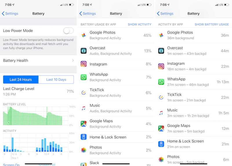 Apps Draining iPhone Battery - iOS 12 - Settings