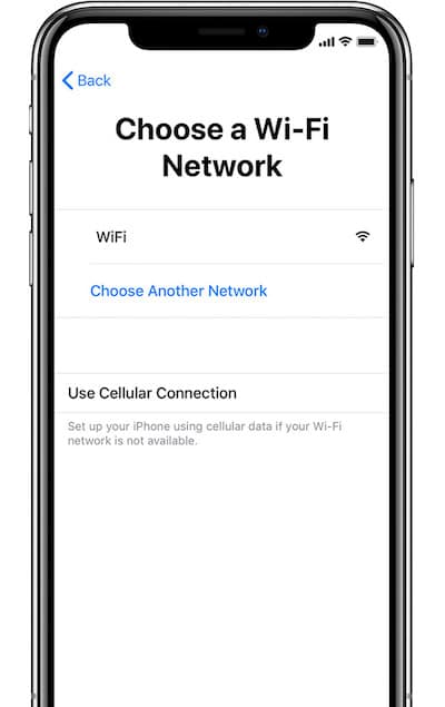 Set up iPhone XS and iPhone XS Max - Choose Wi-Fi