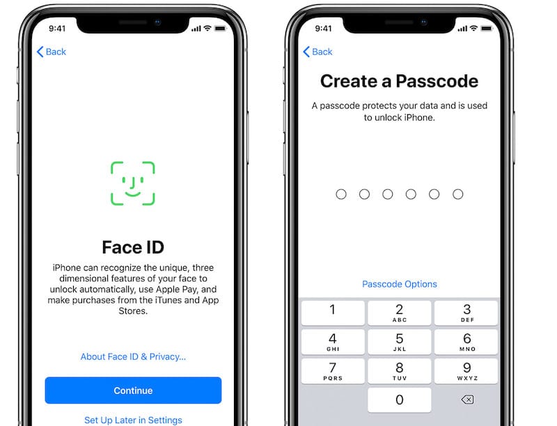 Set up iPhone XS and iPhone XS Max - Face ID and Create Passcode