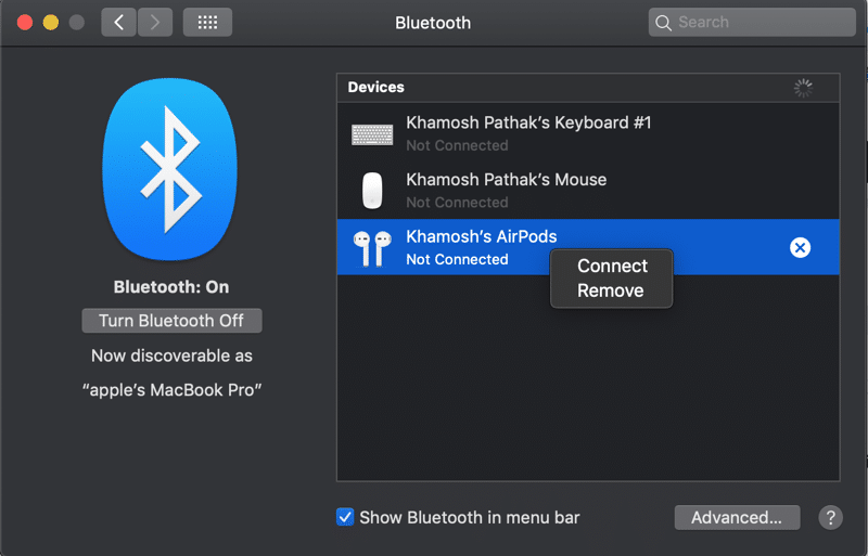AirPods Not Connecting to Mac 1