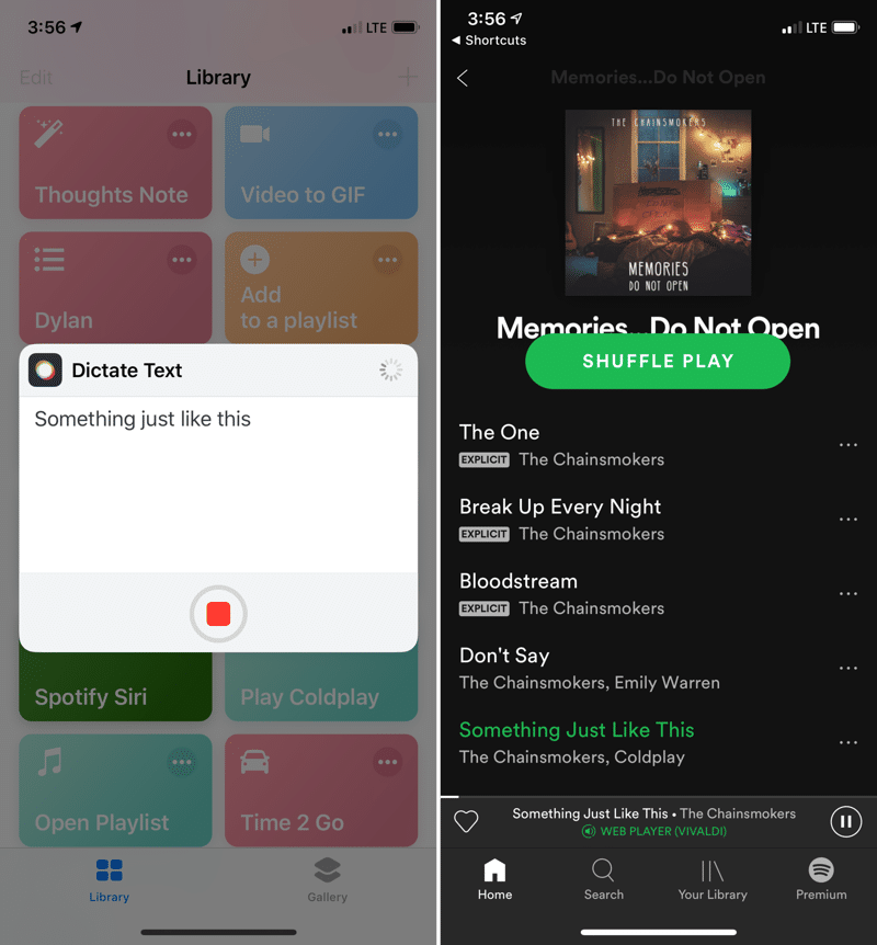 Spotify Siri Shortcuts for iPhone 7
