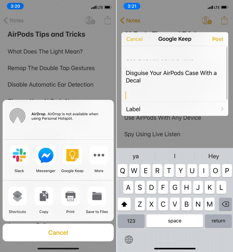 Transfer Apple Notes to Google Keep 2