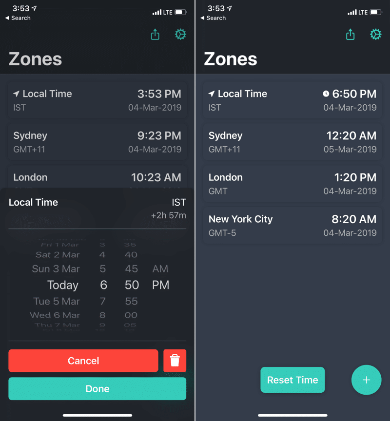 Zones for iPhone