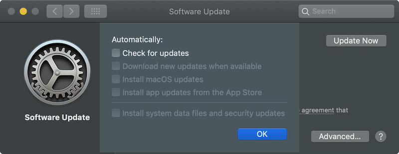 macOS Mojave Stop Update Notifications