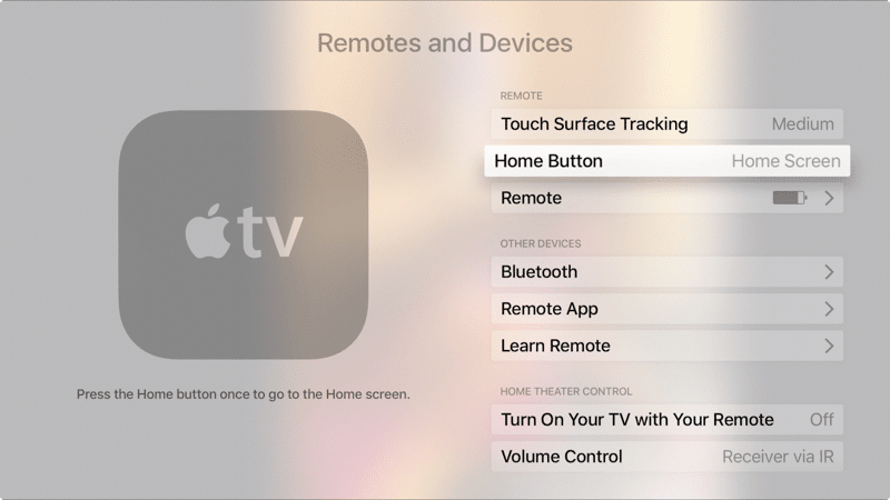 Apple TV Stop Home Button Opening TV App 2