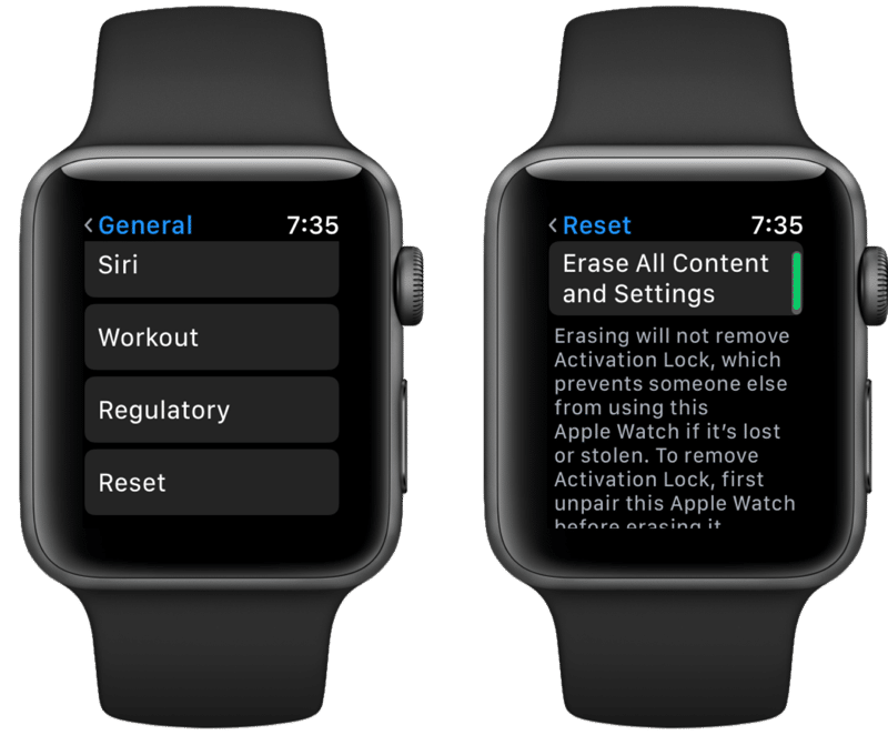 Apple Watch Reset Settings