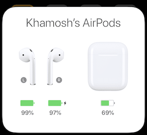 Check AirPods Battery Life Popup