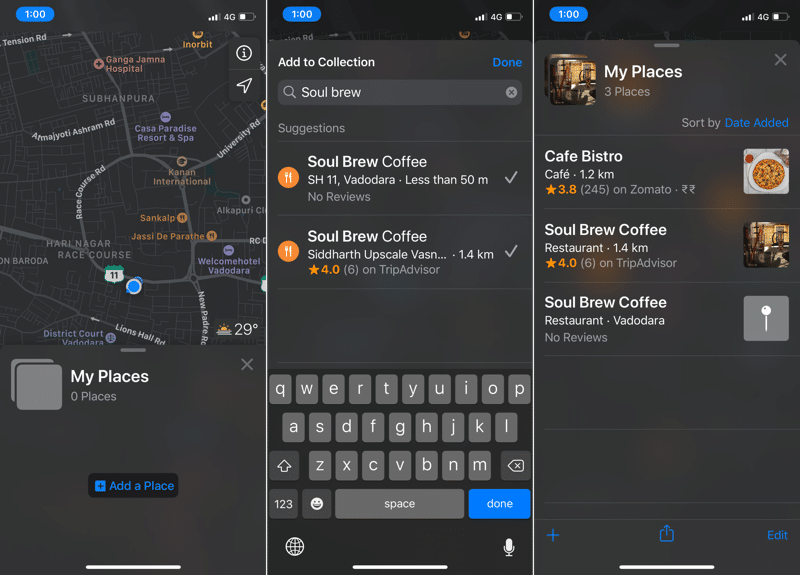 iOS 13 Maps Collections