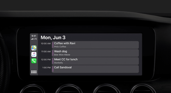 iOS 13 New Calendar in CarPlay