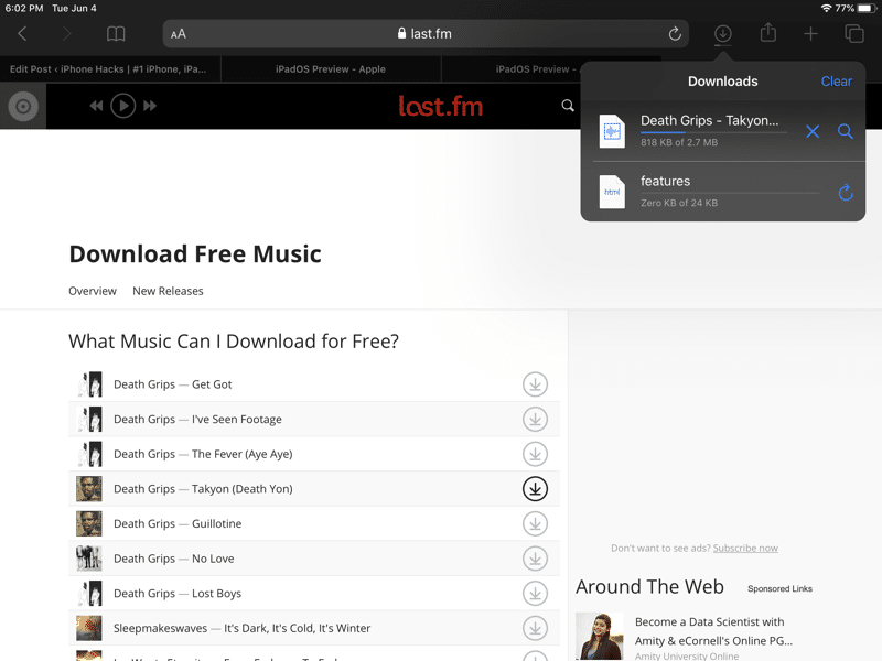 iPadOS 13 Safari Downloader