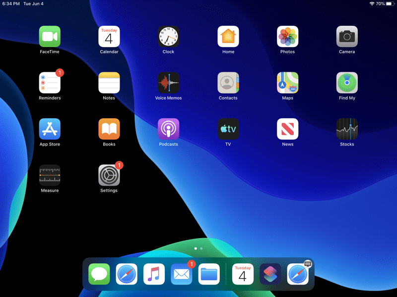 iPadOS Home Screen Grid