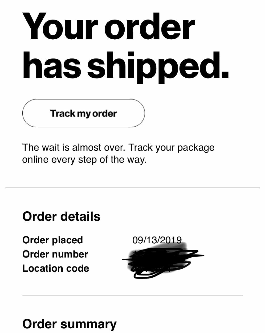 iPhone 11 shipped