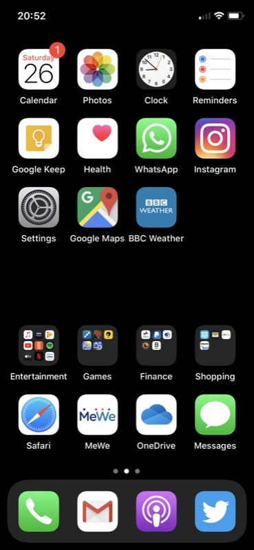 Screenshot, blank icons on iPhone home screen tutorial, how to