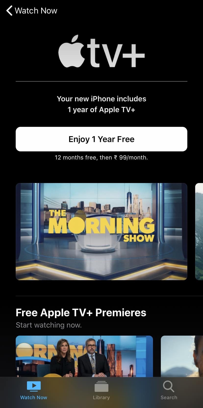 Apple TV+ Free One Year Subscription