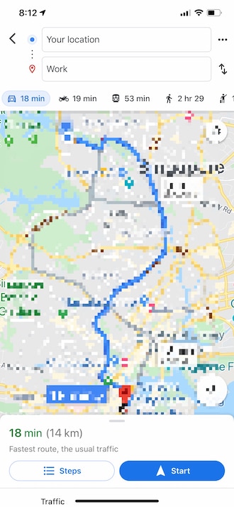 Google Maps for iPhone - Navigate to Work
