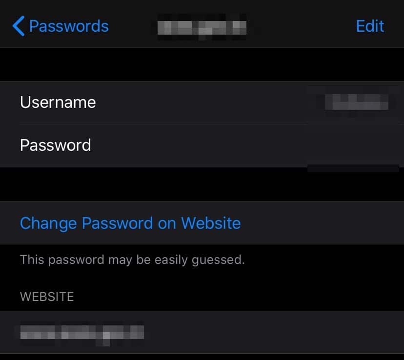 iCloud Keychain Password