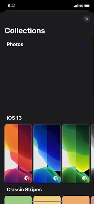 iOS 14 Wallpaper Settings - Collections