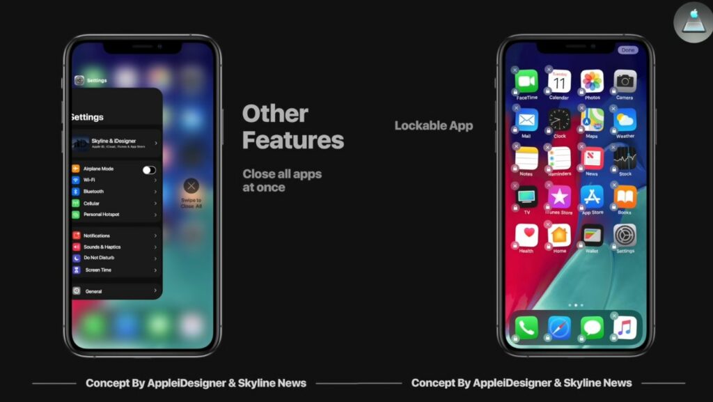 Apple iOS Concept Lock Apps