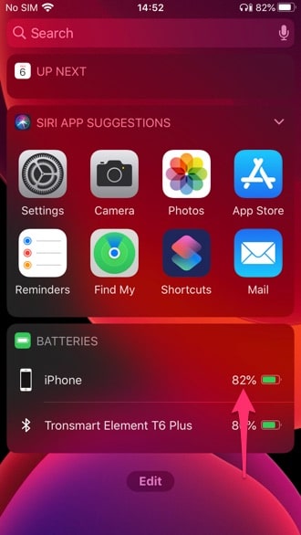 Check Battery Percentage in Today View on iPhone SE