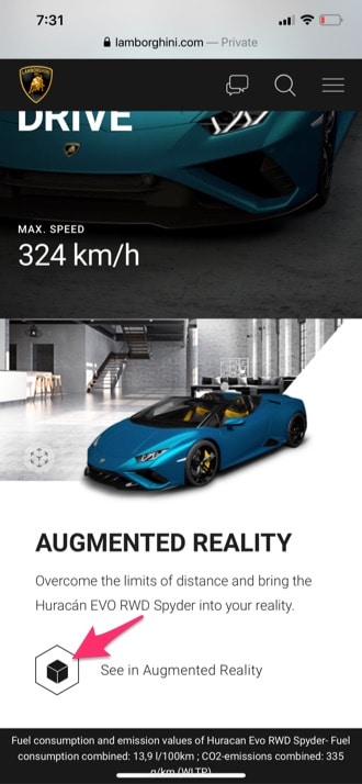 Lamborghini Huracán Evo RWD Spyder website