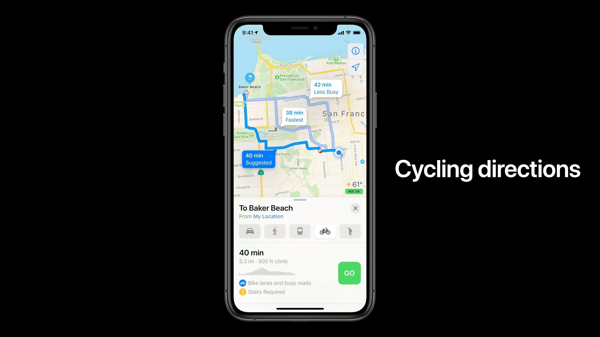 Apple iOS 14 Apple Maps Cycling Directions