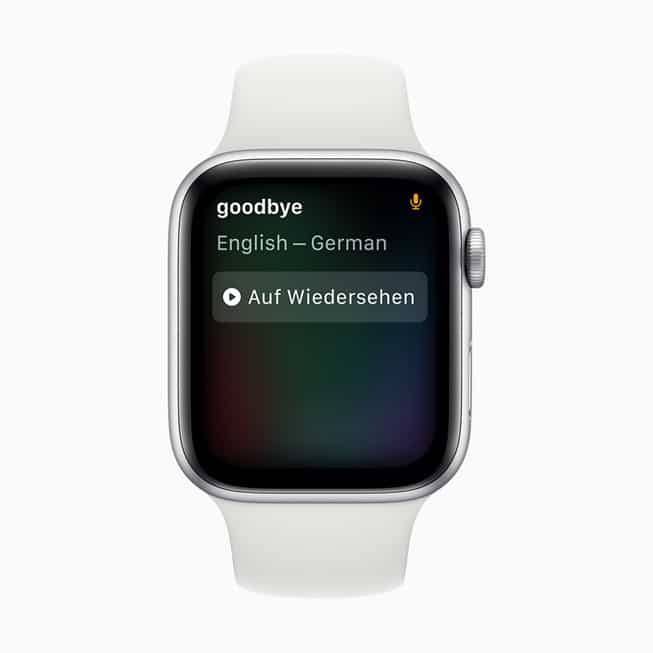 Apple watchOS 7 Siri Language Translation