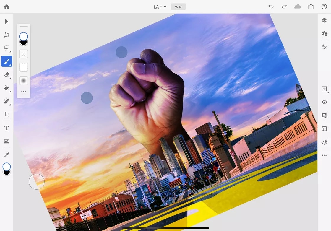 Adobe Photoshop For iPad Rotate Canvas Tool