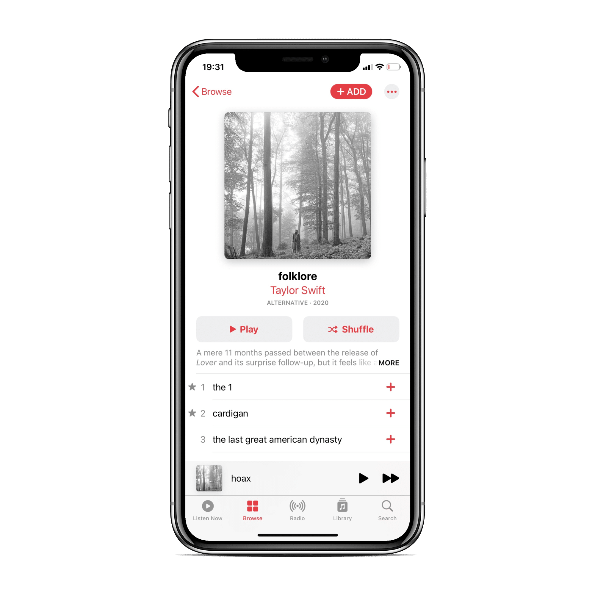 Album View in Apple Music iPhone iOS 14