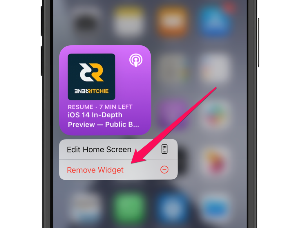 iOS 14 - Remove Widget