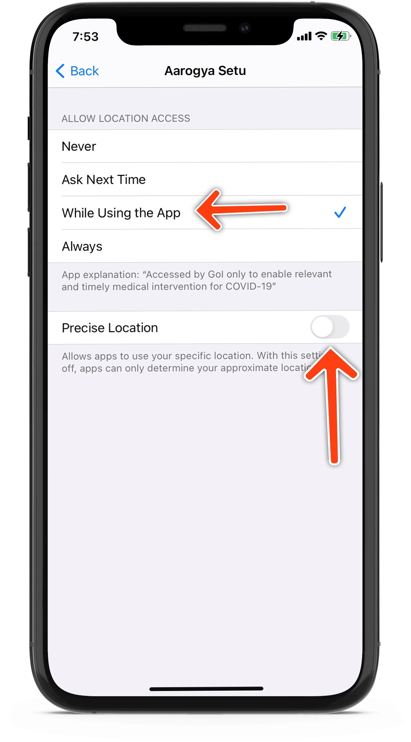 disable location for apps on iphone
