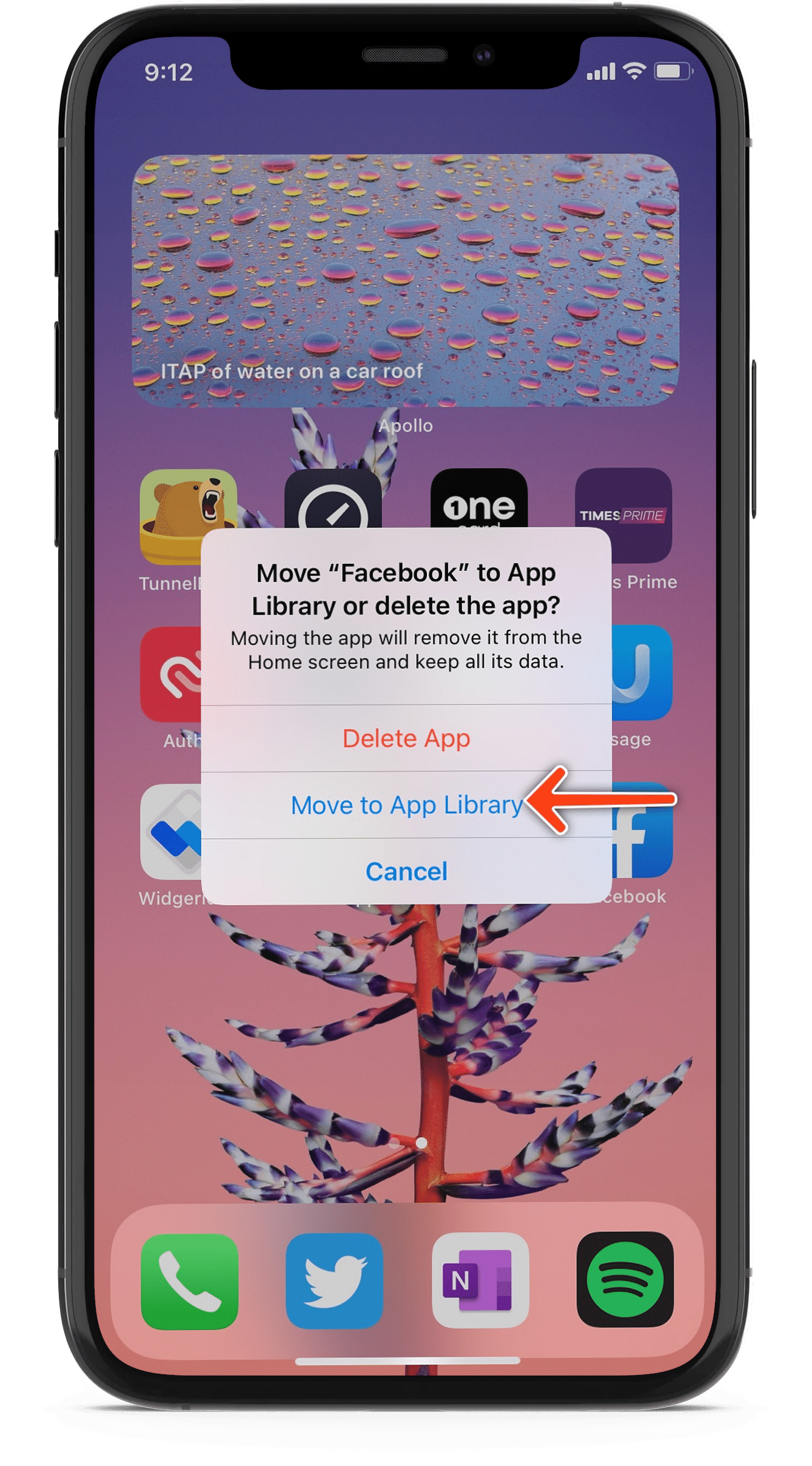 move app to app library - hide app