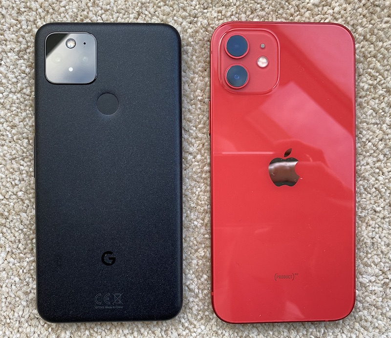 Pixel 5 and iPhone 12