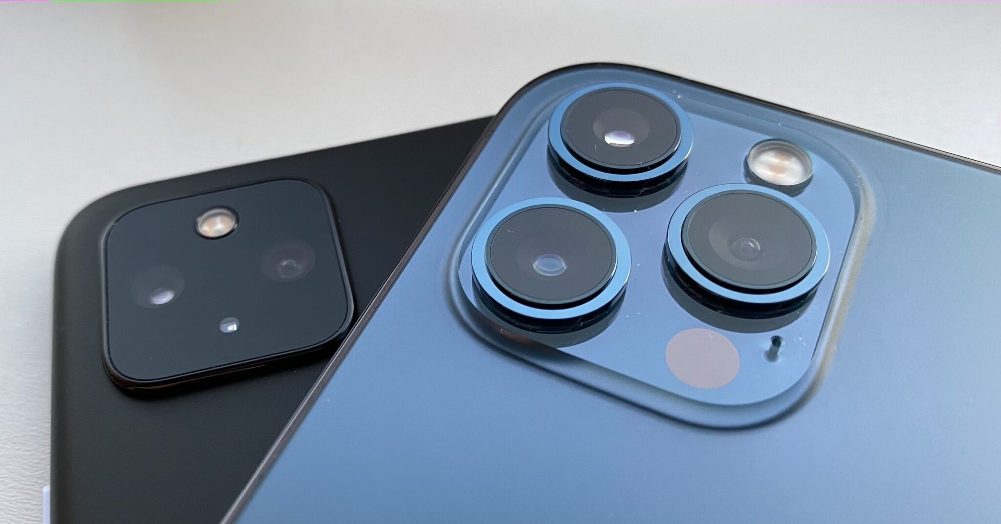 Pixel 5 and iPhone 12 Pro Max cameras