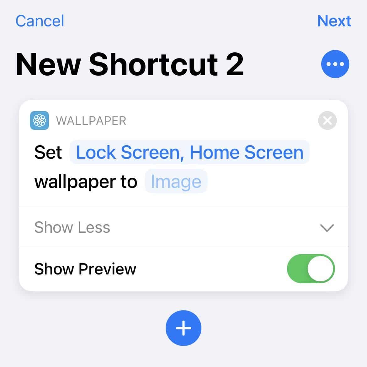 Wallpaper action in Shortcuts