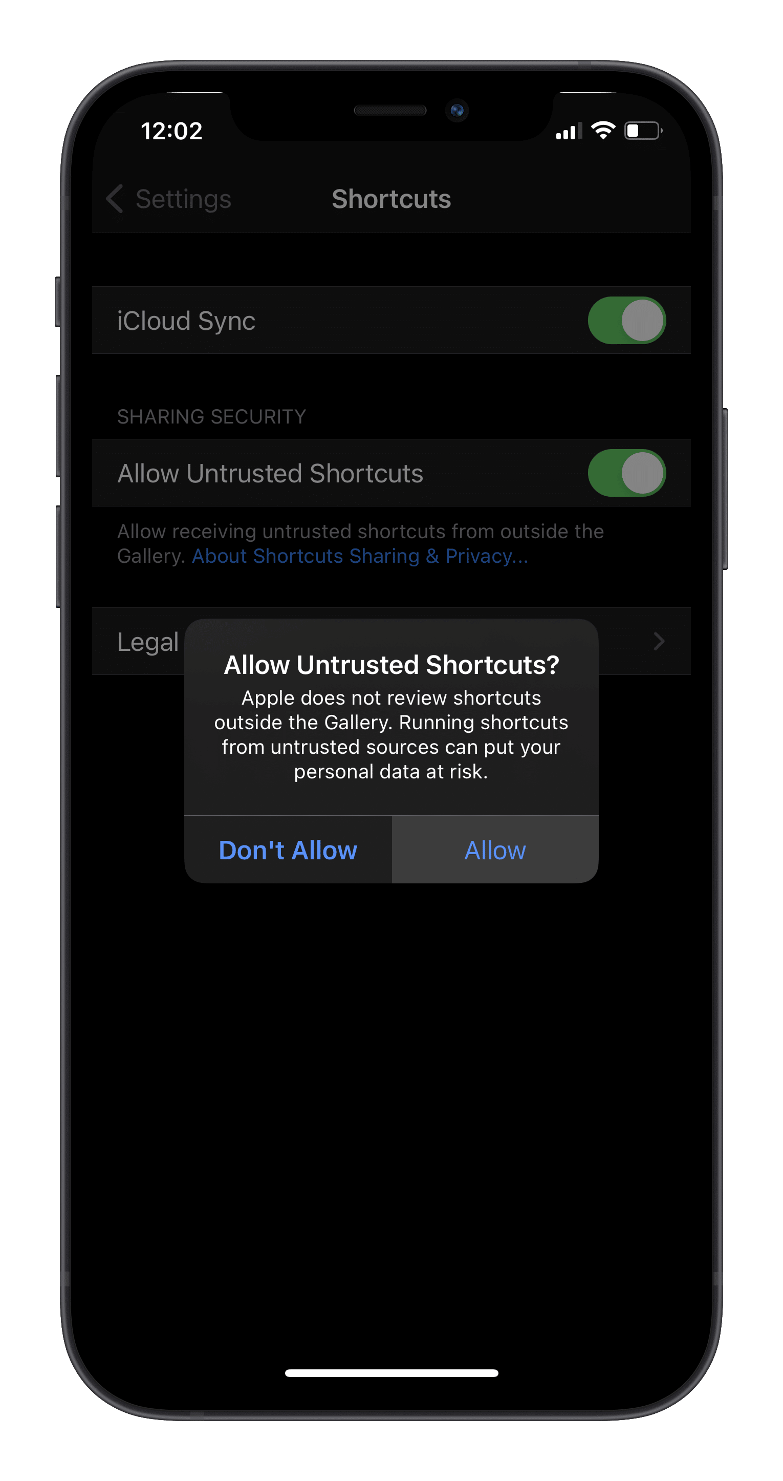 shortcut install iPhone