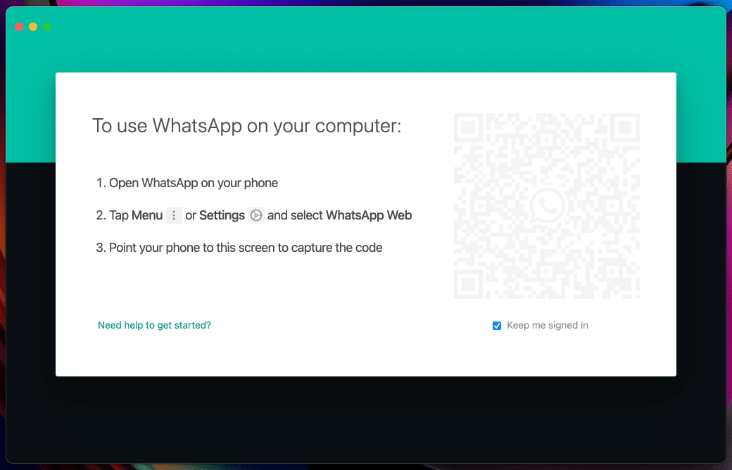 whatsapp desktop scan qr