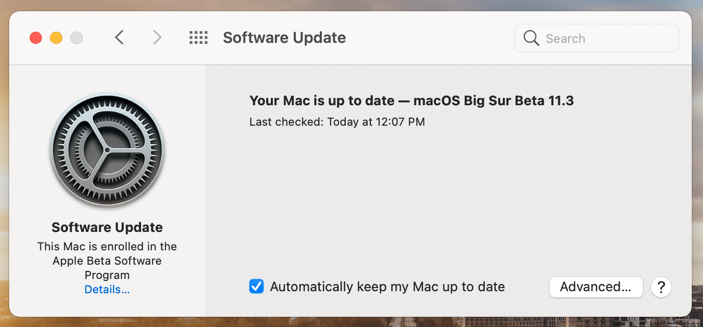 update to macOS software