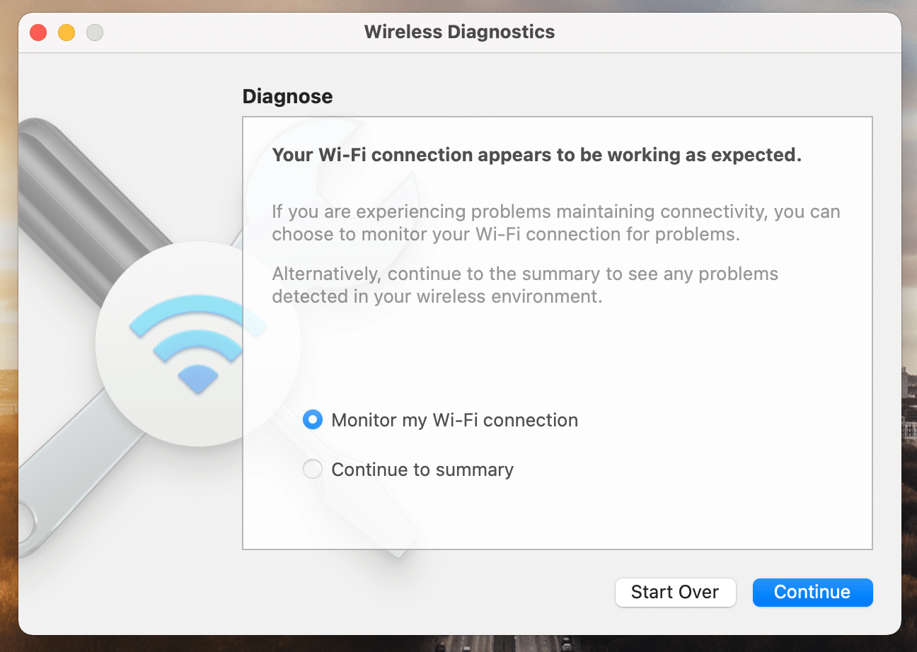 wireless connection issue on mac