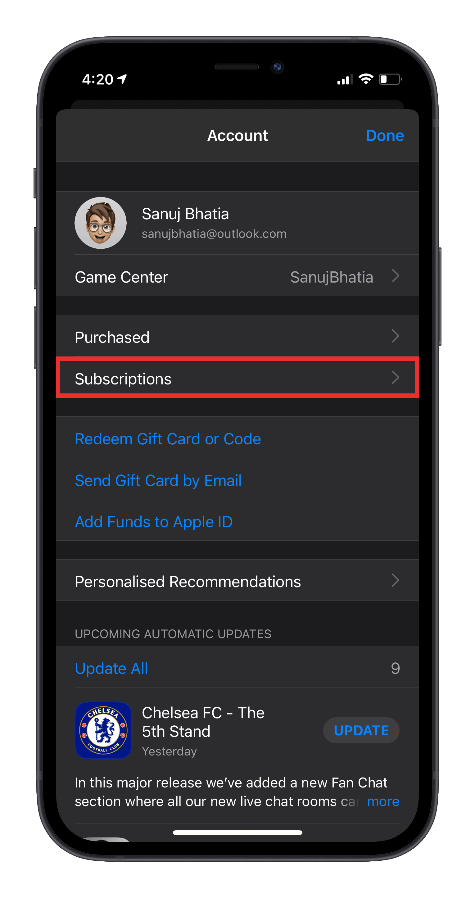 cancel app subscription iPhone