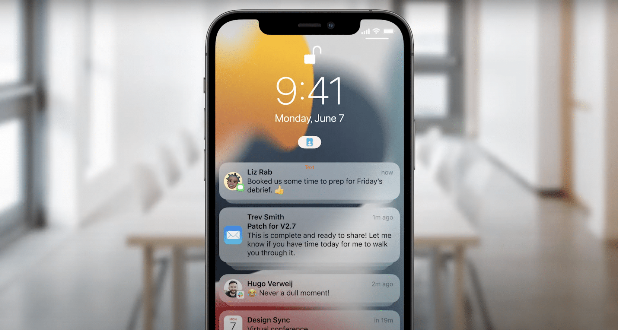 New Notifications panel in iOS 15
