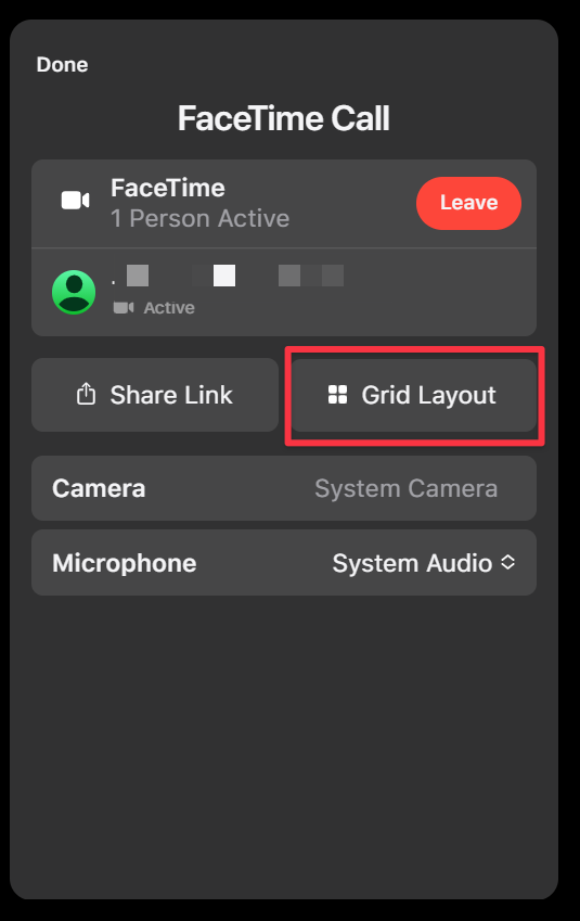 use grid layout in facetime