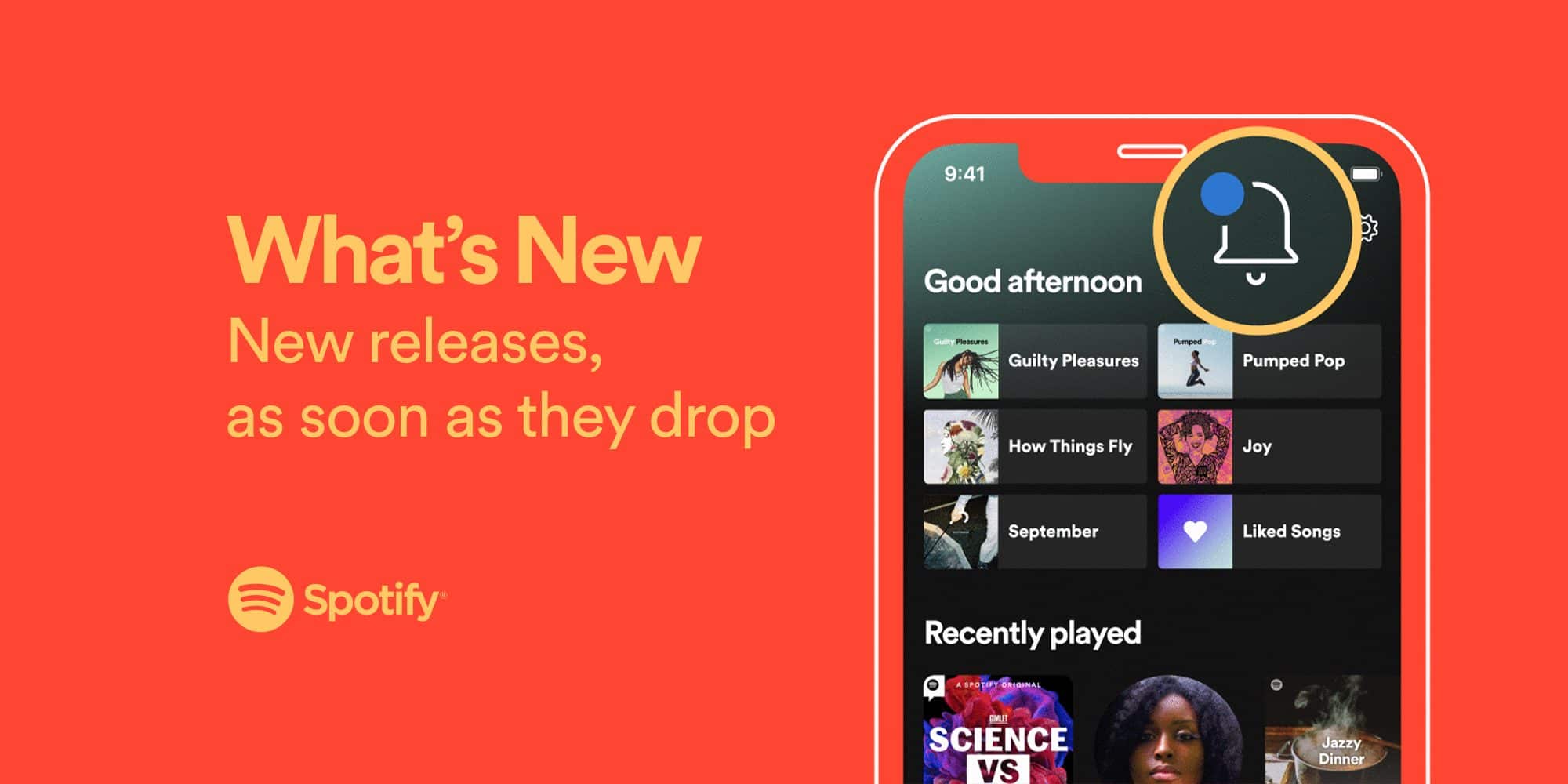 spotify whats new tab