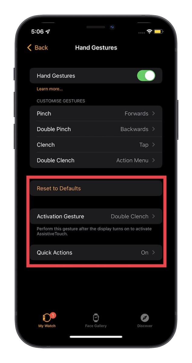 Customize the activation gestures